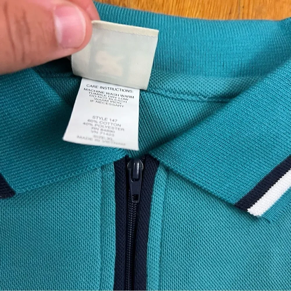 Vintage Polo Zip Collar Mens XL